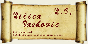 Milica Vasković vizit kartica